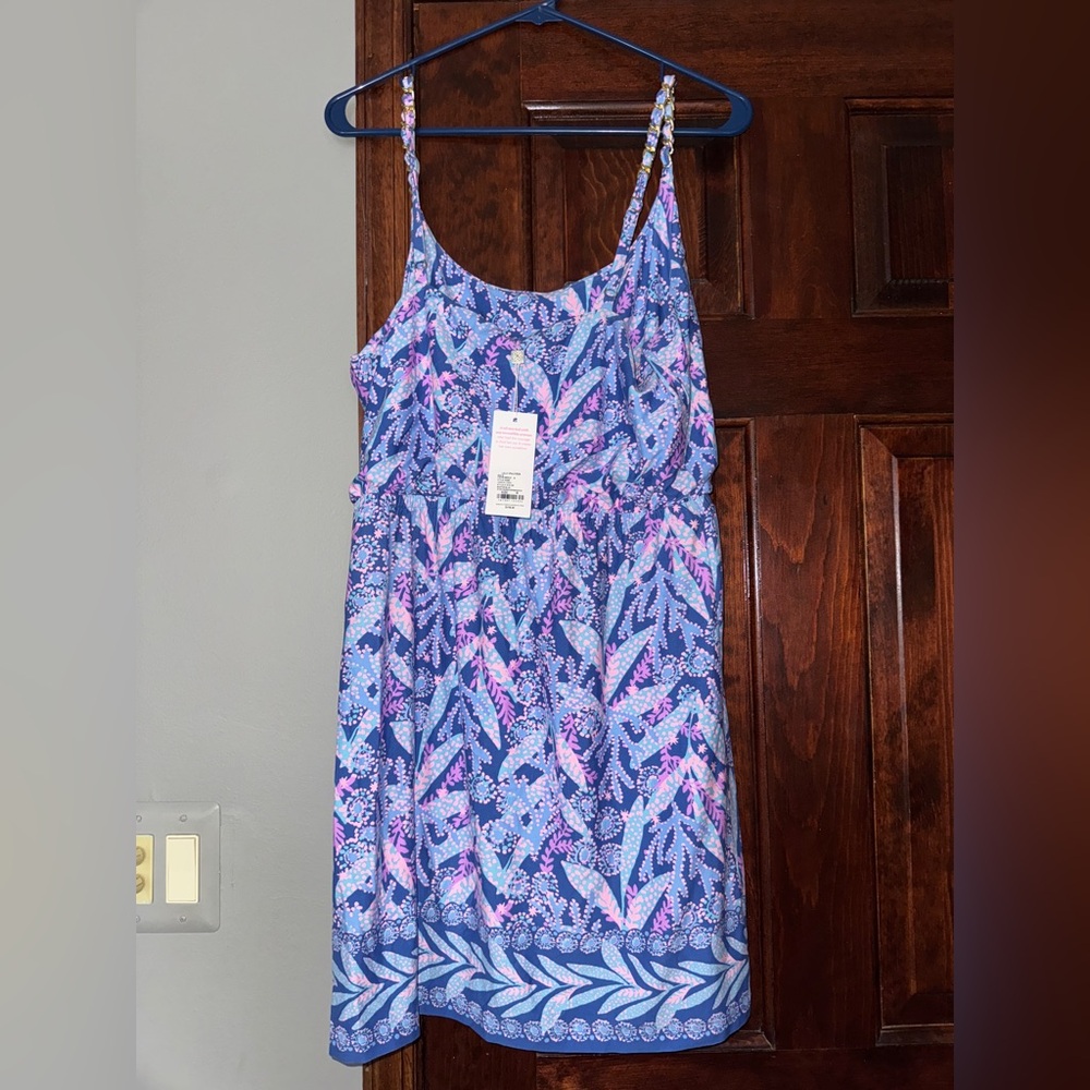 NWT Lilly Pulitzer M Medium Cannavale dress Barton blue purple star gazing new - Picture 1 of 3